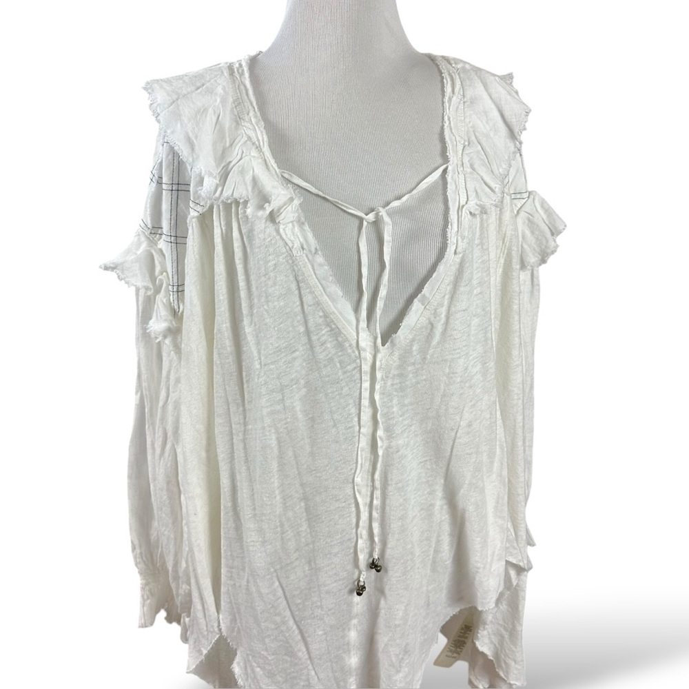 Free People Edwardian Romantic Ethereal Ally  Tunic in Optic White Medium NEW - Picture 6 of 15